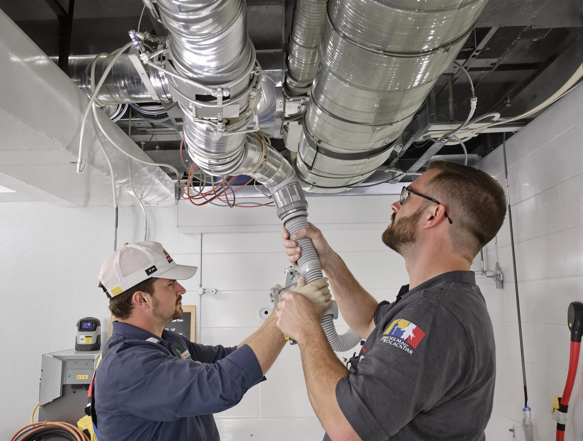 San Bernardino Air Duct Cleaning technician performing thorough AC duct cleaning in San Bernardino