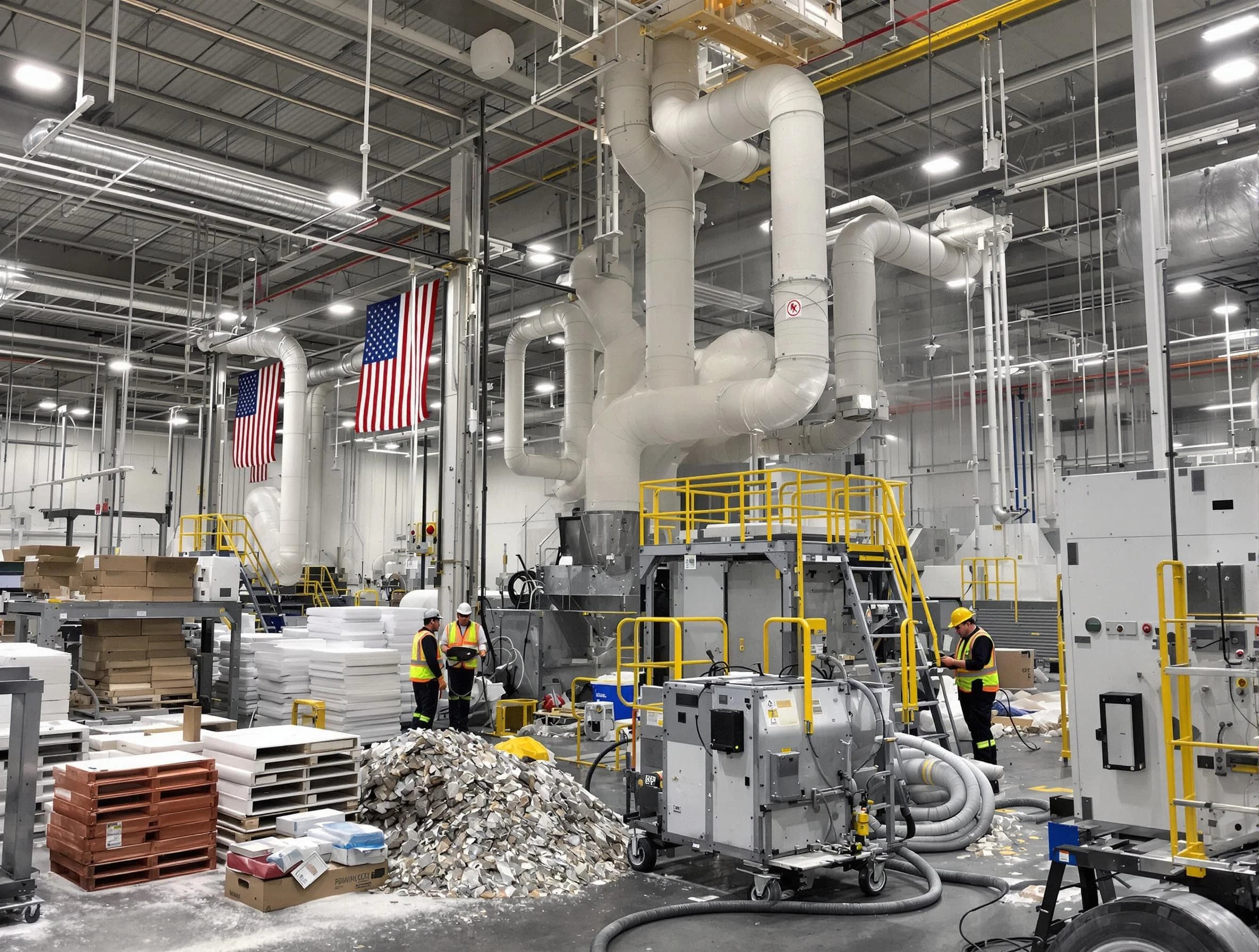 San Bernardino Air Duct Cleaning team performing large-scale industrial duct cleaning at a commercial facility in San Bernardino